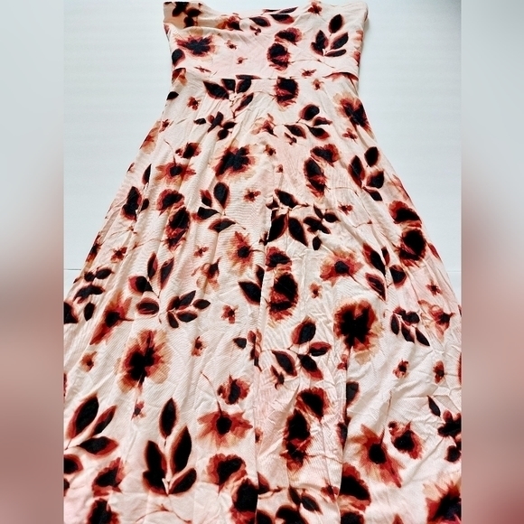 Pink floral strapless high low dress motherhood maternity size small - Picture 2 of 6